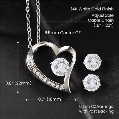 Collar y pendientes de amor para siempre