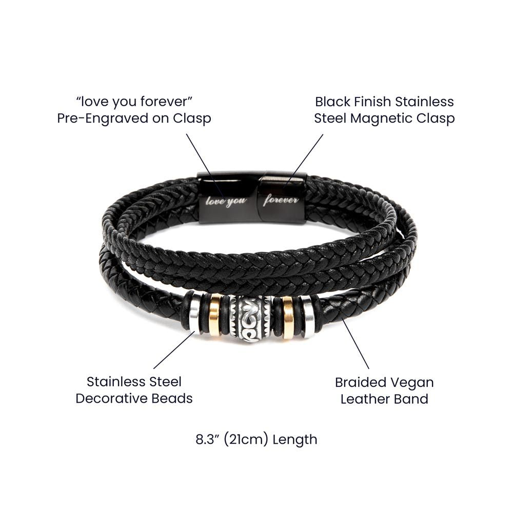 Pulsera de hombre "Te amo para siempre" 